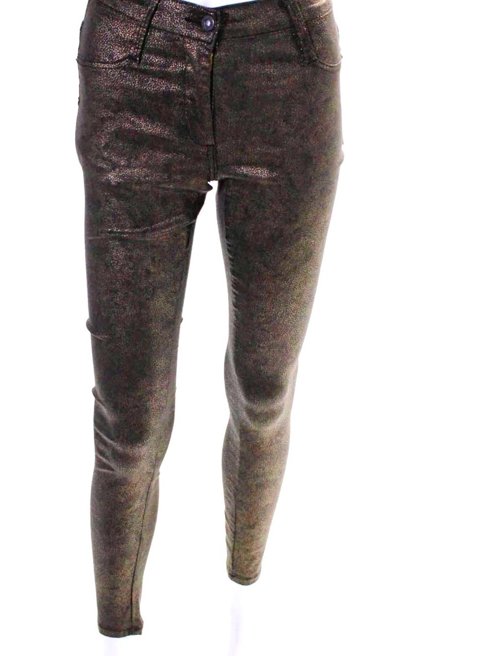 James Jeans Twiggy Dancer Bronze Baby Leopard Jeggings Size 25